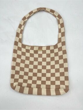 Kopari Checkerboard Printed Tote Bag - The Limited Edition Checkered Knit Tote